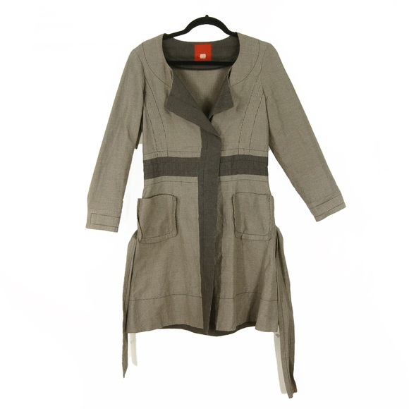 Hood Check Pattern Lightweight Linen Jacket - Picture 1 of 4